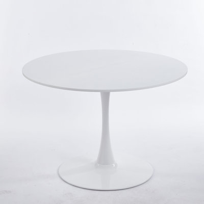 42.1"white COLOR TOP Table Mid-century Dining Table for 4-6 people With Round Mdf Table Top, Pedestal Dining Table, End Table Leisure Coffee Table