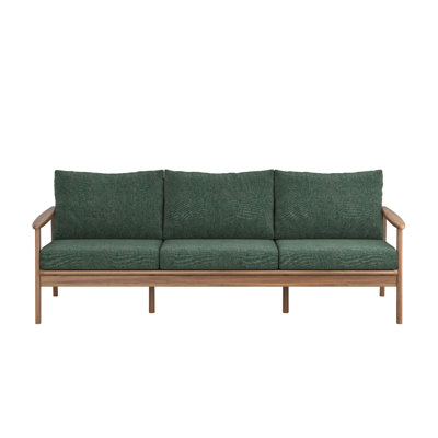 Anya Outdoor Sofa, Natural Brown Acacia Wood, Cushions, 89 Inch