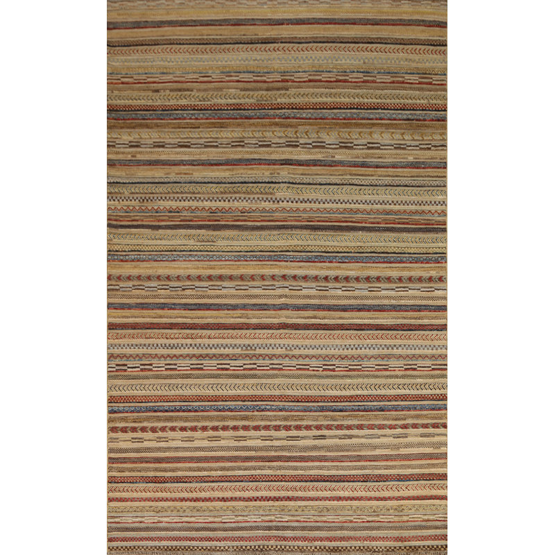 Tapis rayé tout-fait à la main Gabbeh 7 x 10