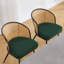 Chaises de salle à manger rembourrées de 19,3 po de hauteur avec structure en métal noir et dossier Cane-438477461-454741144