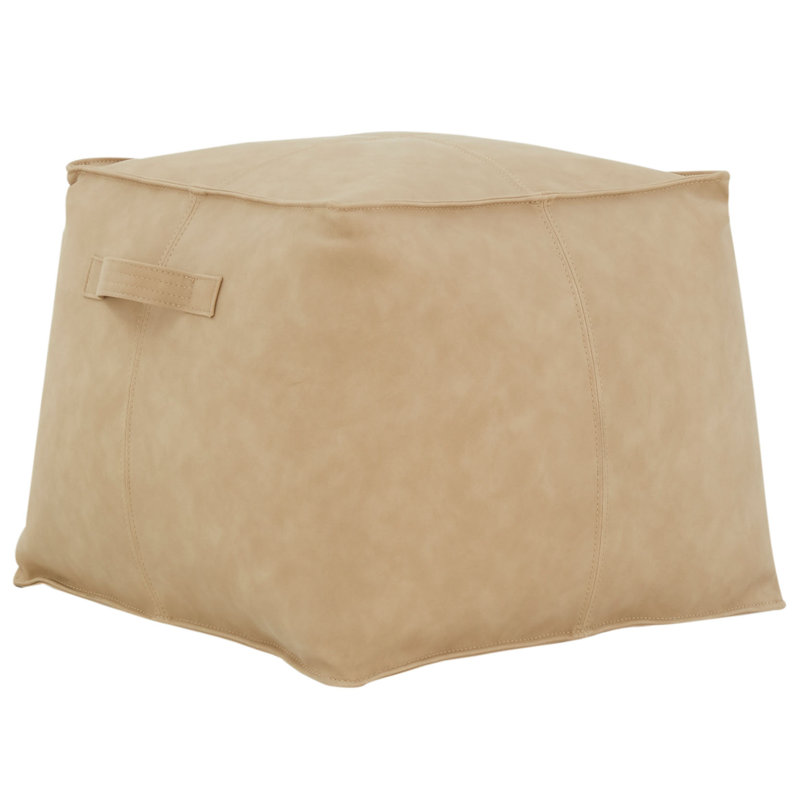 Repose-pieds en cuir Cabren, Cuir camel végétalien