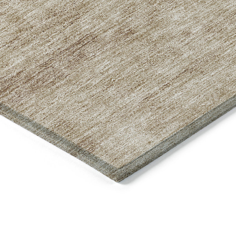 Tapis extérieur lavable abstrait beige et taupe 3 pi x 5 pi chocolat