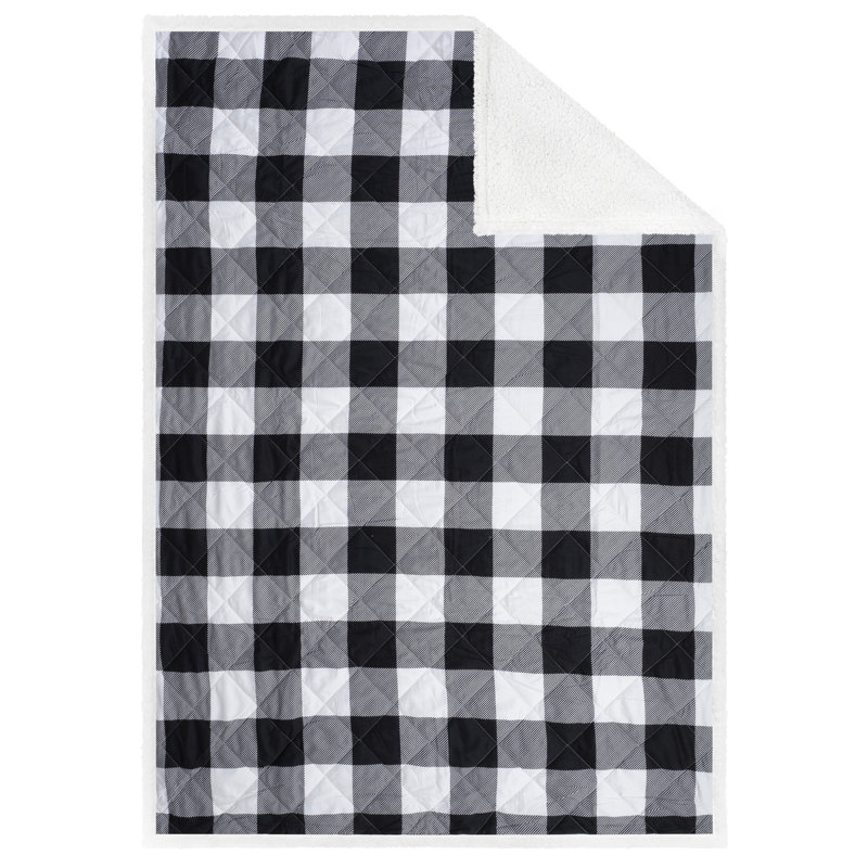 Safdie & Co. Inc. Quilted Throw Blanket, Charcoal/White