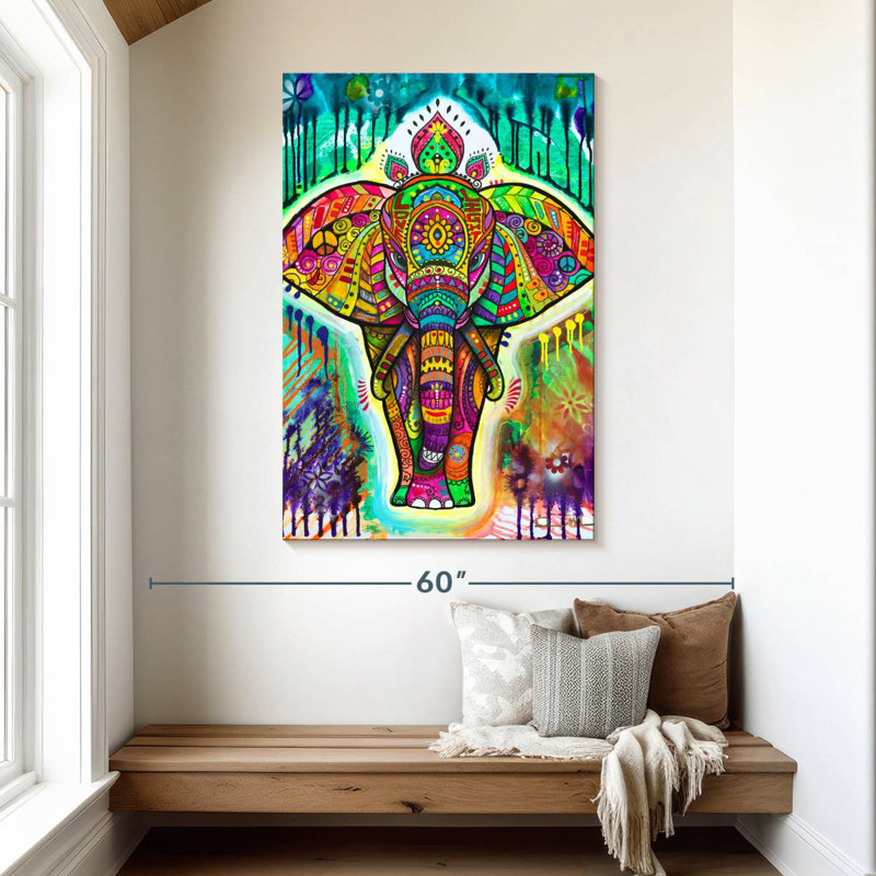 Brampt Rainbow Elephant II, 48" H x 32" W
