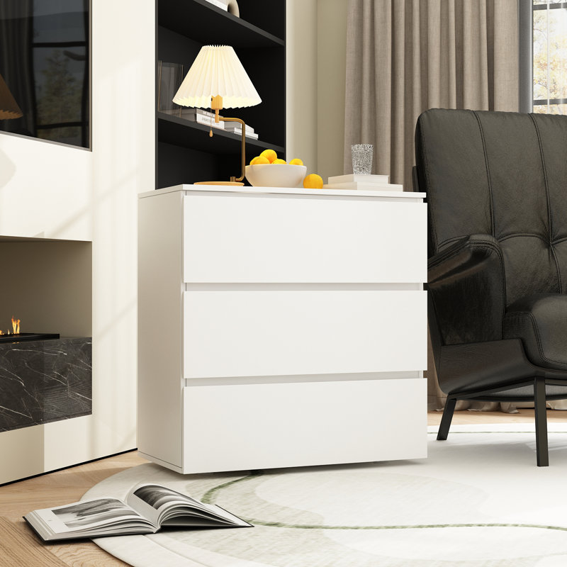Commode à 3 tiroirs, Blanc