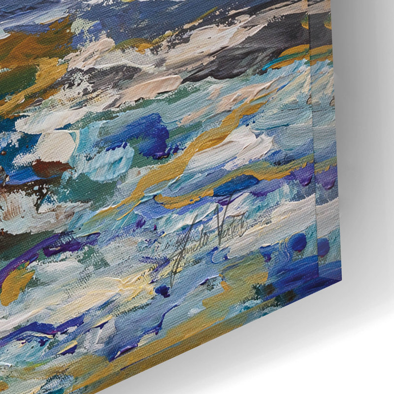 «Rough Surf» par Jeanette Vertentes, art mural en verre acrylique, H 12 po x l 16 po x P 0,13 po