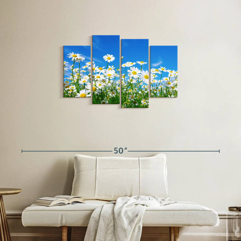 Harnek pré de marguerites blanches, H 22 po x l 36 po