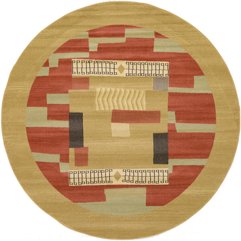 Geometric Area Rug, Round 183cm