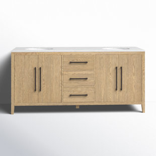 Alsup 72" Double Bathroom Vanity with Marble Top