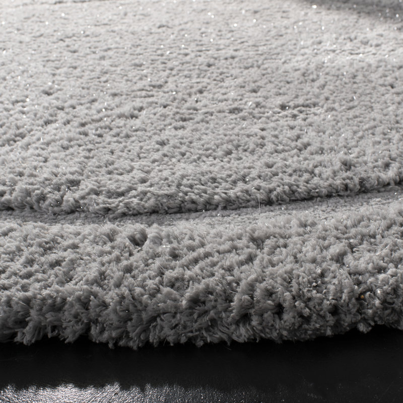 Tapis gris à poils longs touffeté à la main Wilbert, Rectangle 2 pi x 3 pi