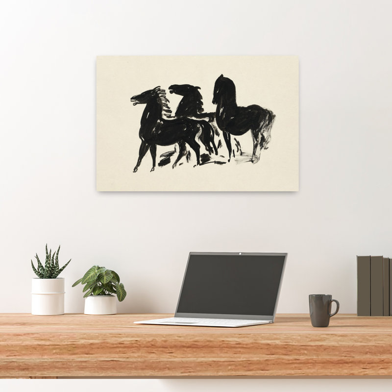 Art contemporain Art cheval contemporain, H 16 po x l 24 po