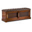 Banc rembourré en cuir véritable noyer clair Coffee-1435683705-1435683708