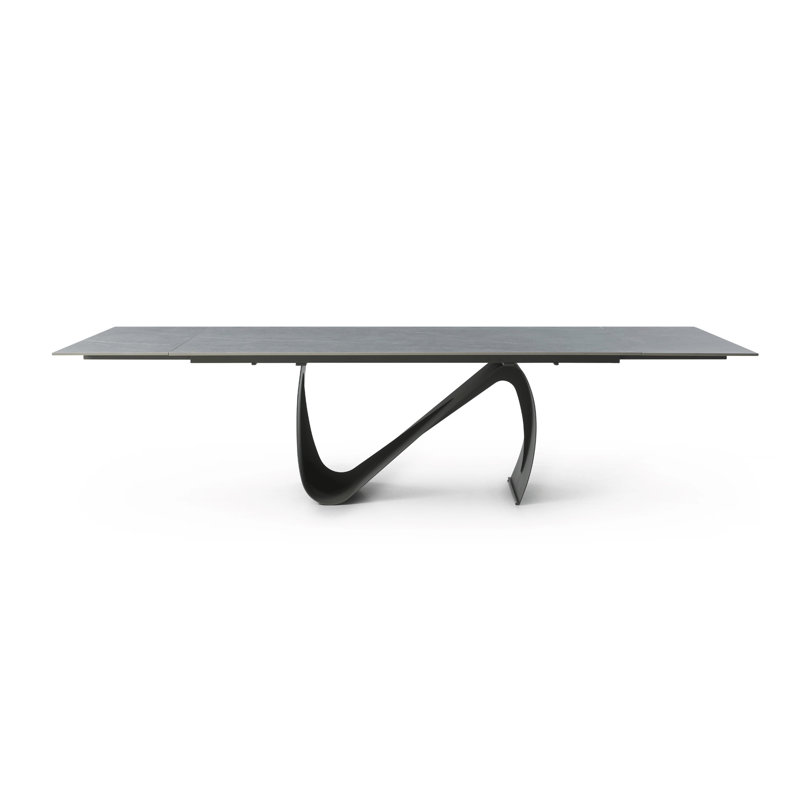 Ceramic Rectangular Extendable Dining Table 83 -123 inches  – Dark Grey