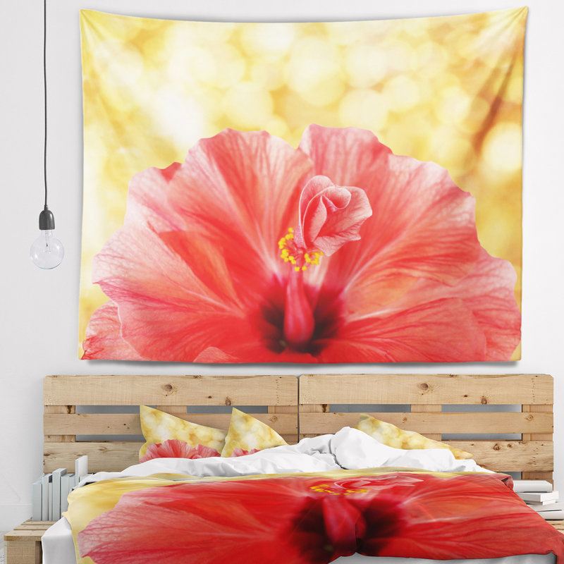 Tapisserie «Hibiscus Flower» avec fond illuminé, H 32 po x l 39 po
