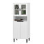 Tempered Glass Door Tall Storage Bookcase With Adjustable Board
