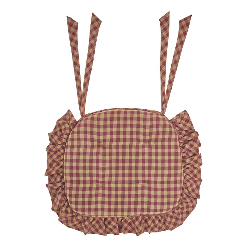 Outdoor 2.5'' Chair Pad, Burgundy/White
