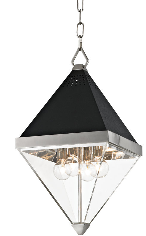 Coltrane 4 - Light Pendant, Polished nickel/Black textured