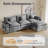 116" Reversible L-Shaped Chenille Sectional Sofa with Ottoman, Cup Holders, USB & Type-C Ports, 4-Seat Deep Seat Couch, for Living Room, Apartment-1333784191-1326900025