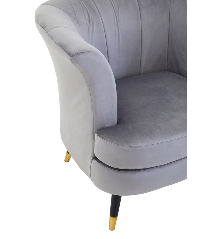 Velvet Club Chair, Grey