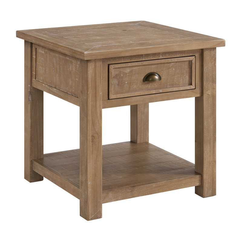 Ensemble de table basse et de table de bout en bois massif 3 pièces Holliman