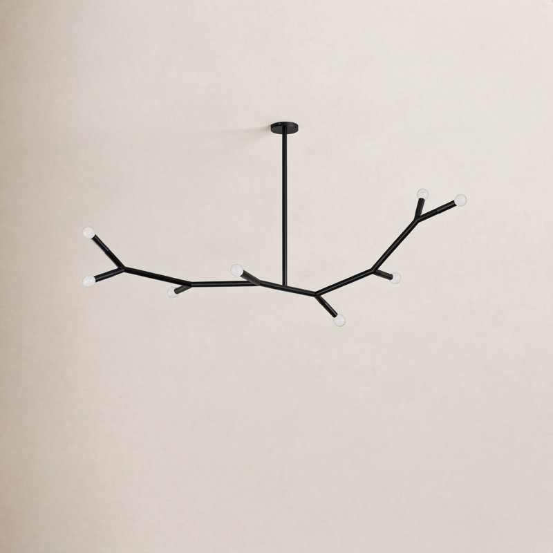 Raela 8 - Light Dimmable Modern Linear Chandelier, Matte Black