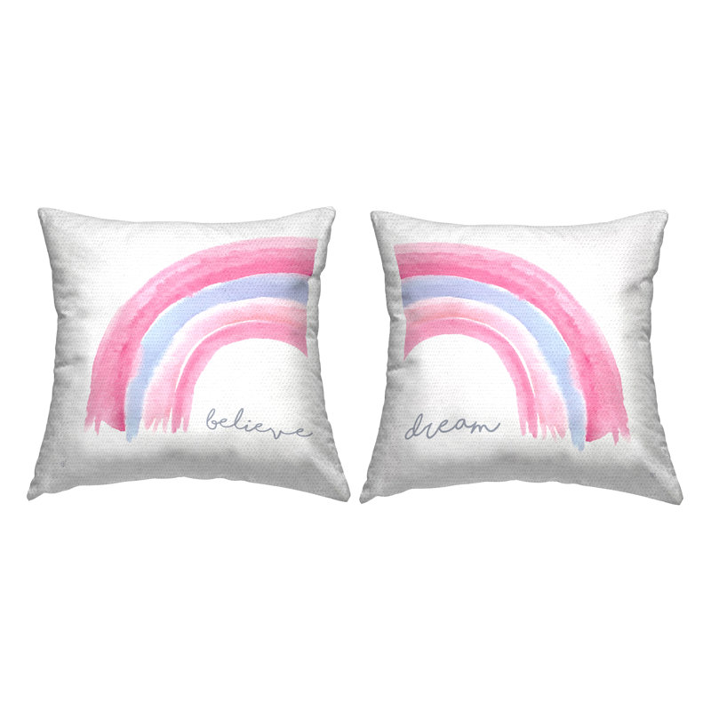 Ensemble de 2 coussins d'extérieur Believe & Dream