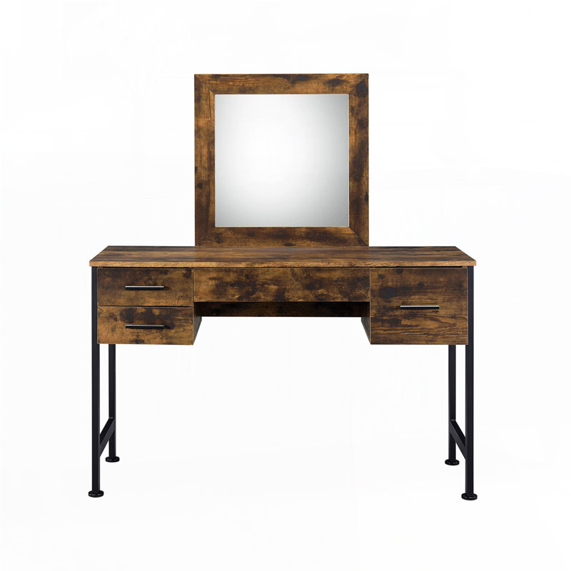 Vanity Set with Storage Drawers and Metal Frame