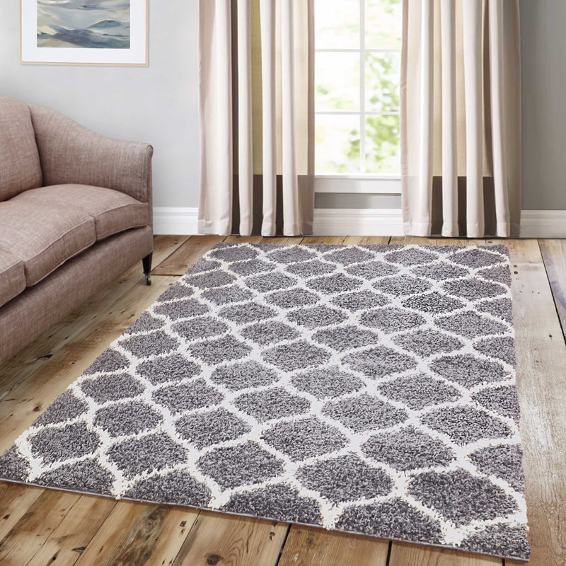 Ceja Geometric Shag Area Rug, Rectangle 160 x 230cm