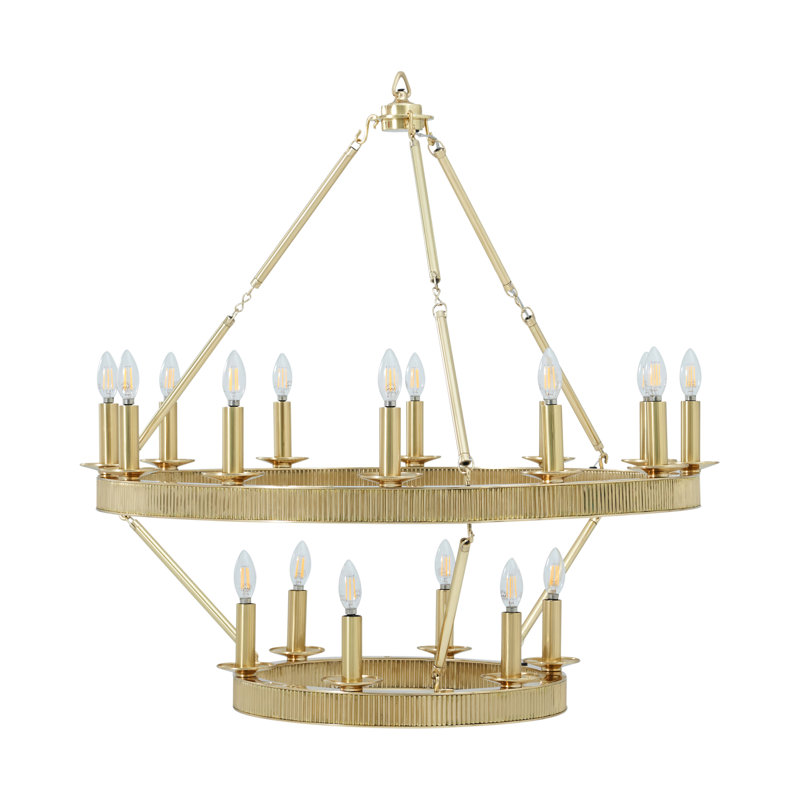 Lustre classique / traditionnel TA Illuminations, H 40,5 po x l 36 po x P 36 po, Laiton poli, 18 lumières