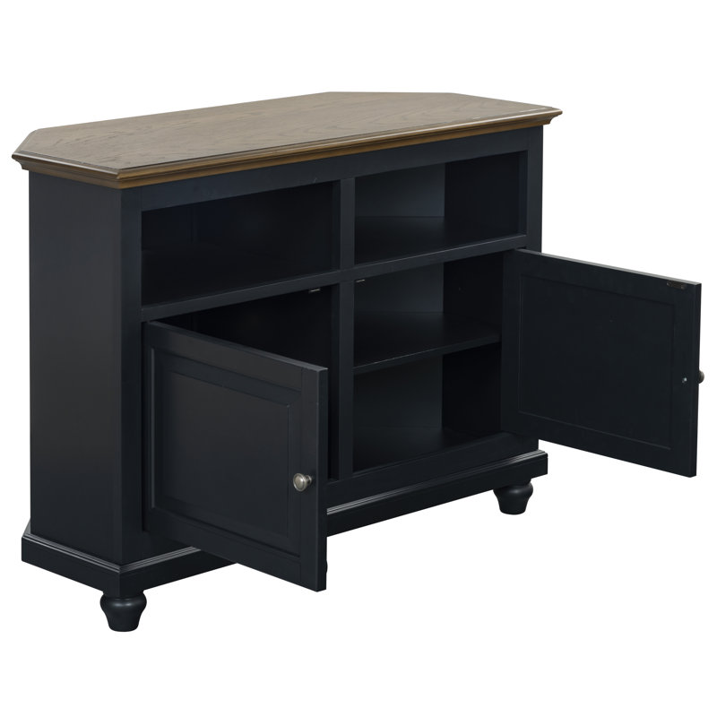 Meuble télé de coin 44 po Willoe, H 32,5 po x L 44 po x l 18 po, Noir