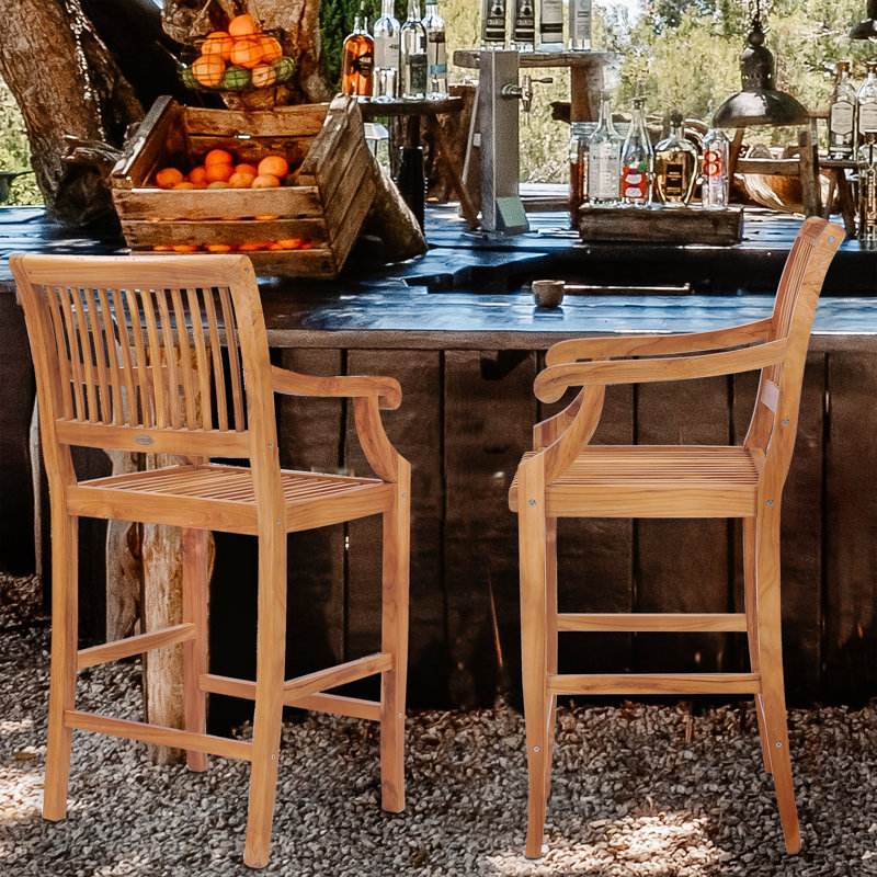 John Outdoor Teak Bar Stool