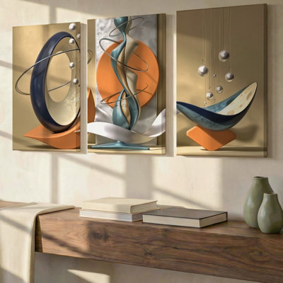 3 Pieces Exculisive Colorful Botanical Large Wall Art with Wildflowers and Foliage, Modern Canvas Decor for Living Room, Bedroom, Office and Home