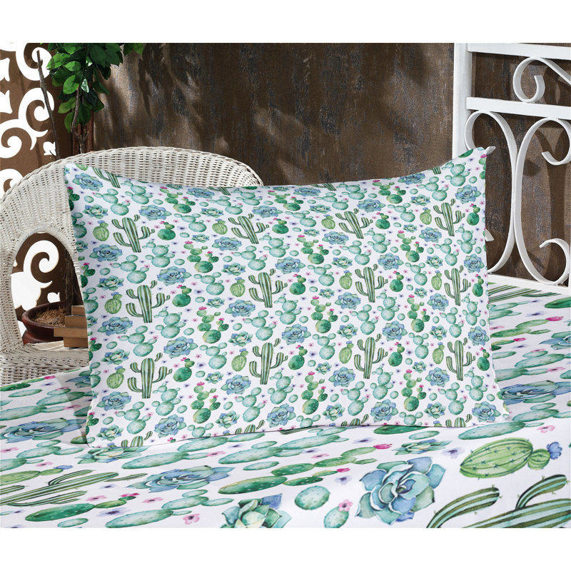 Multicolore ensemble de draps et taies décoratives Ambesonne Cactus, Ensemble de draps pour très grand lit californien