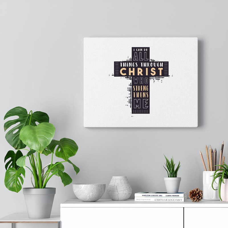 Things Through Christ Cross - Wrapped Canvas Print, 30cm H x 41cm W
