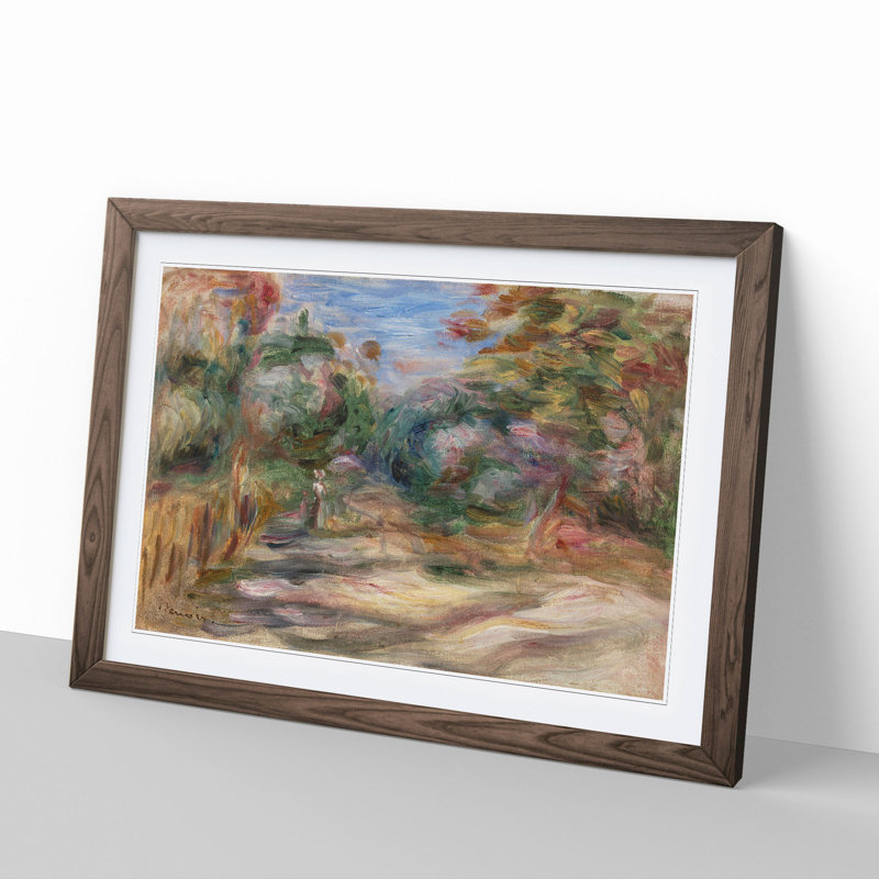 Landscape Vol.5 by Pierre-Auguste Renoir - Picture Frame Painting, 65cm H x 90cm W x 2cm D, Walnut Framed