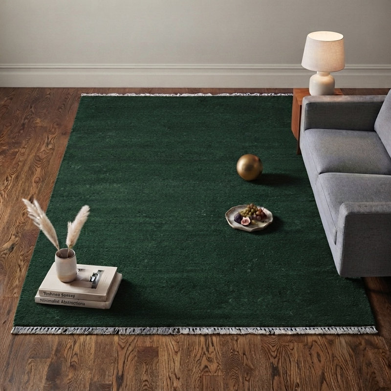 Tapis rectangulaires en coton et polyester tissés à la main, Rectangulaire 3 pi x 5 pi