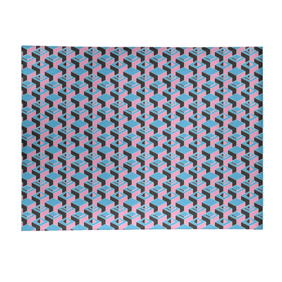 Tapis rose/noir/bleu ciel skyscrapers dark