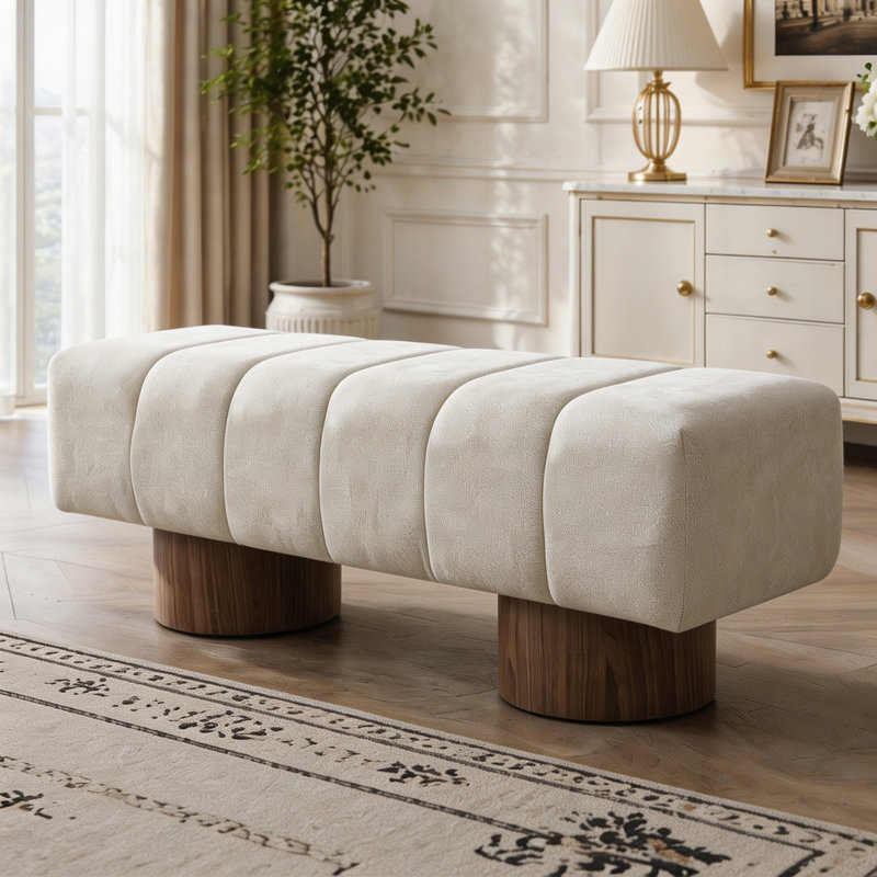 Banc de salle à manger rembourré, Beige