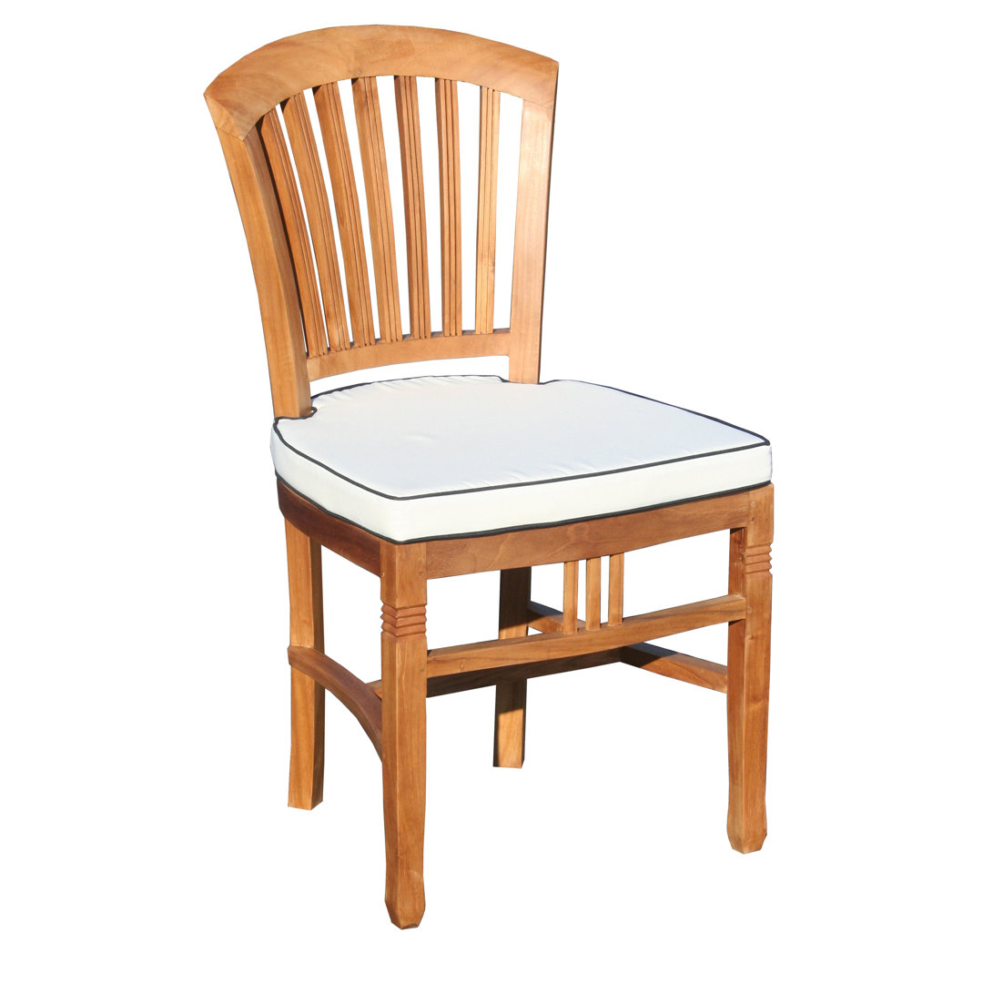Drooff Teak Wood Outdoor Dining Side Chair with Cushion Wildon Home®