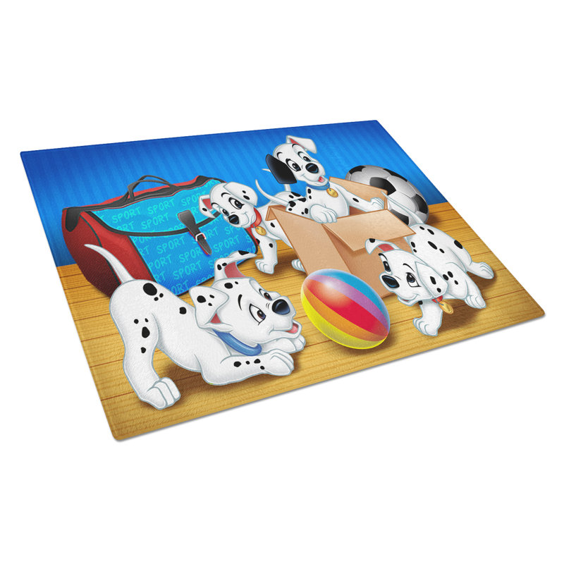 Caroline's Treasures Tempered Glass Dalmatians Playing Ball Cutting Board