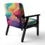 Multicolor Swirly Clouds V - Upholstered Modern Arm Chair, Pink Accent Chair