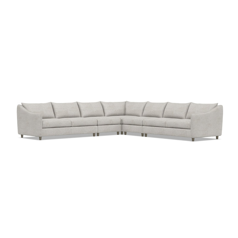 Bernhardt Joli 5-Piece Fabric Sectional, Gray Polyester, Greige