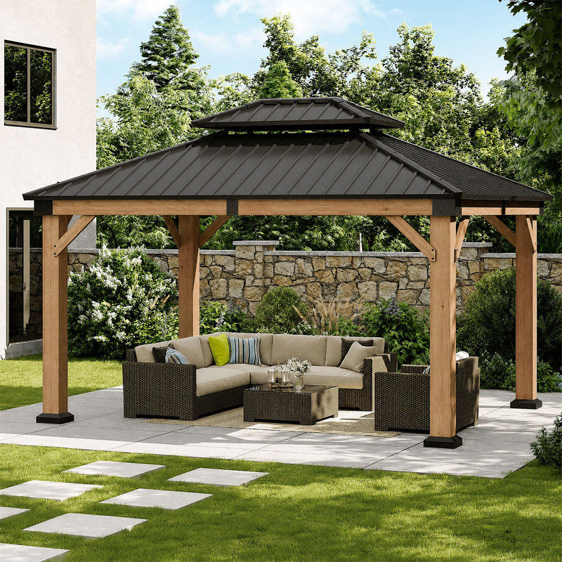 12 x 10 pi Pavillon de jardin en bois Soild