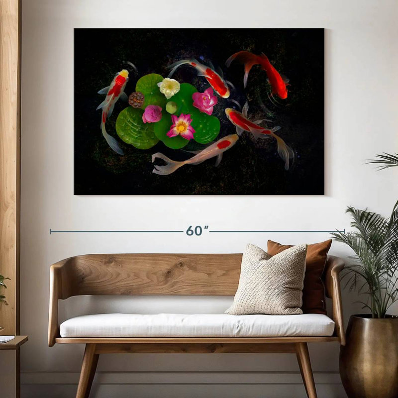 Brampt Floral Koi, 34" H x 51" W
