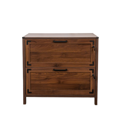 2 Drawer Farmhouse File Cabinet With Lock For Home Office Storage by Ophelia & Co.