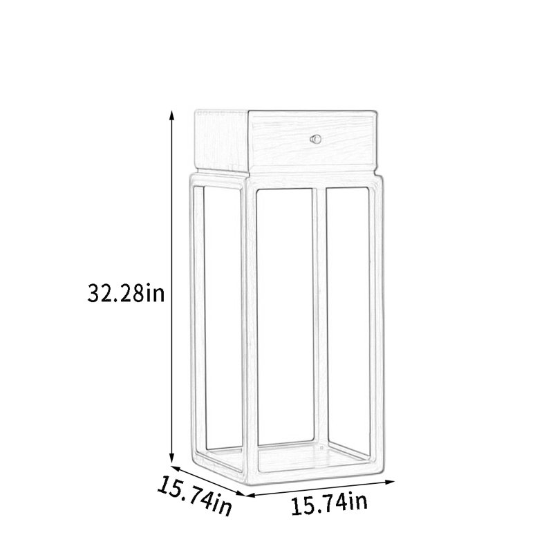Jardinière en bois massif avec tiroir: simple, H 32,28 po x l 15,74 po x P 15,74 po