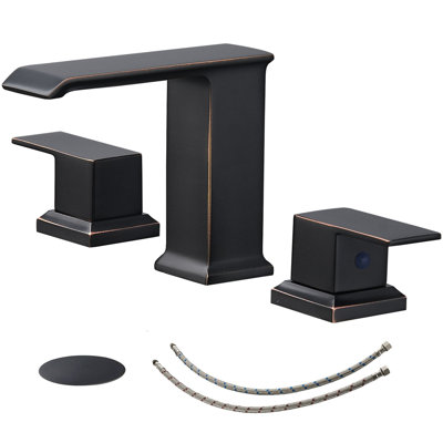 Widespread 2-handle Bathroom Faucet with Drain Assembly