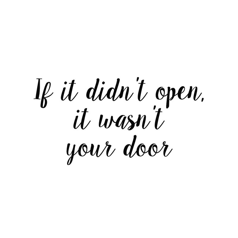 «It Was not Your Door», art textuel sur toile tendue, H 20 po x l 20 po