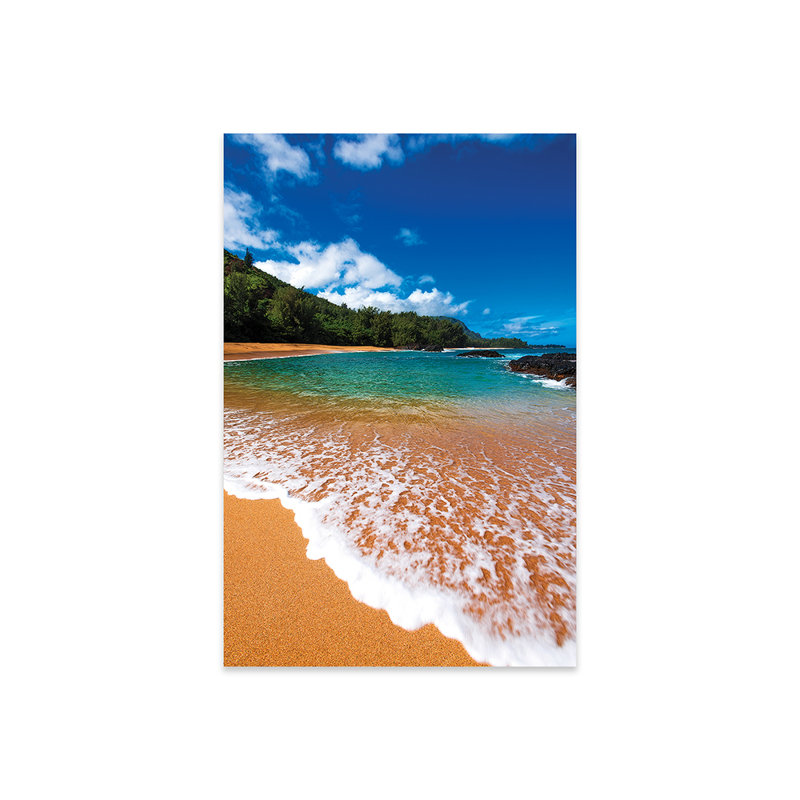 Sable et surf à la plage de Lumahai, île de Kauai, Hawaï, États-Unis par Russ Bishop - impression sans cadre