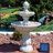 Malpelo Traditional 2-Tier Resin Solar Water Fountain with Battery Backup - White-1036765757